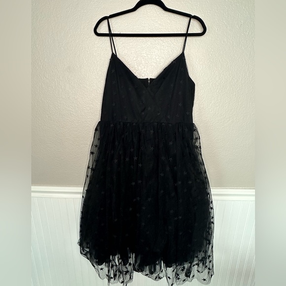 J. Crew Black Star Tulle Dress Size 16 - Picture 7 of 12